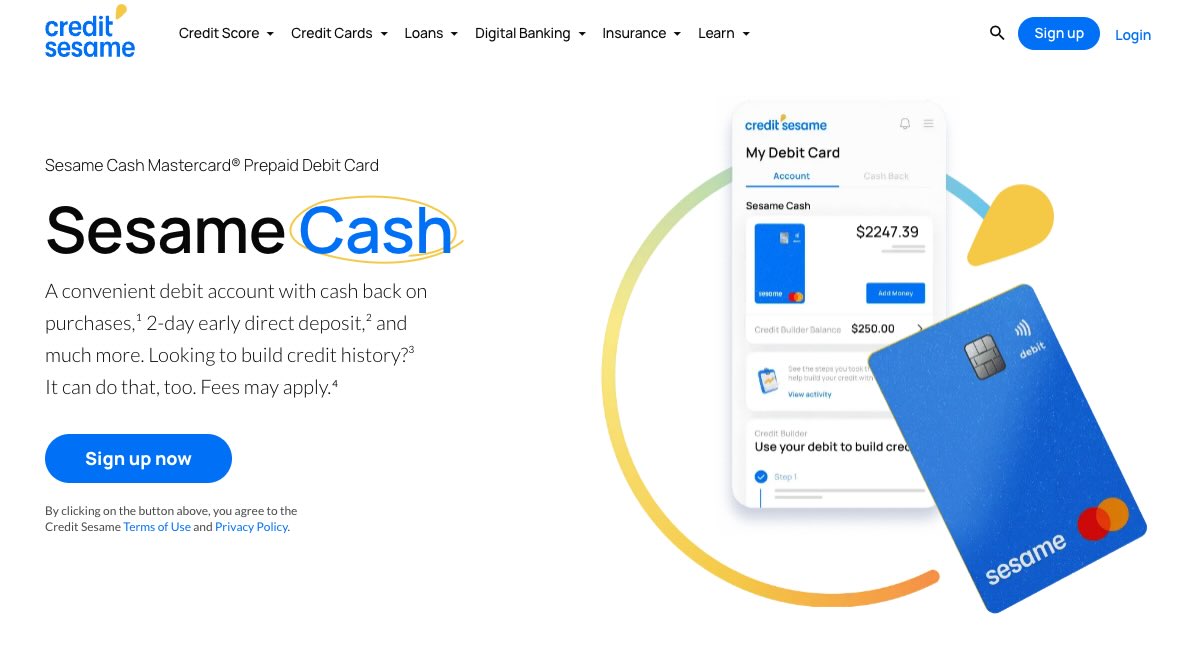 Credit Sesame Cash Review Debit Card and Credit Builder