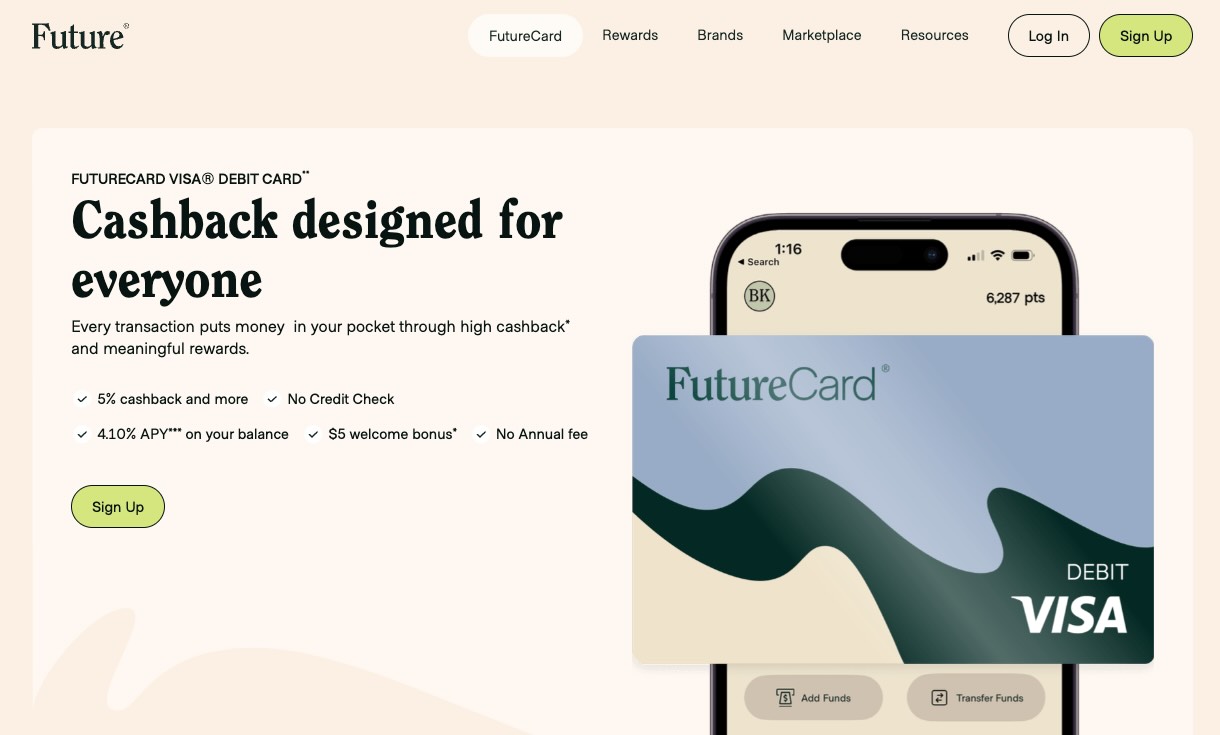 FutureCard Visa Debit Card Reviews Eco Friendly Cashback Spending