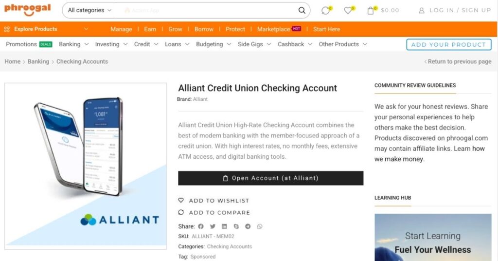 Phroogal Financial Marketplace Placement